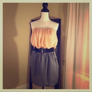 JODI KRISTOPHER| Peach & Gray Romper | Size M